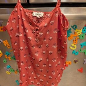 Pink Rose Terracotta Floral Blouse